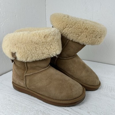 Emu Australia Alba Women s 9 Sheepskin Fold Over Boots Tan