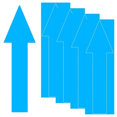 4-Pack 12x4 PVC Arrow Shaped Wall Marking Stickers [Blue]