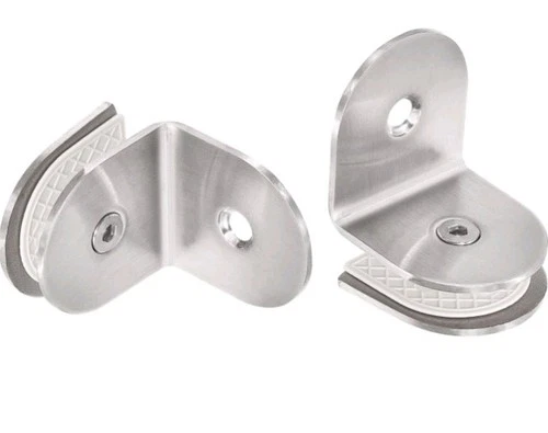 sourcing map Stainless Steel 90 Degree Glass Clamp, 2pcs for 8-12mm Thickness