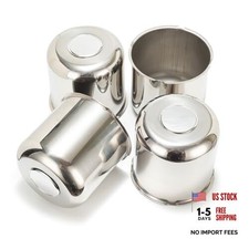 4 Pcs 5.15" Push Through Wheel Center Caps for Truck OD:5.15" H:4.95" Chrome