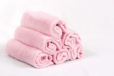 Bamboo Washcloths, 10X10" pink - Super Soft Baby  Face Cloths - 6 Pack.