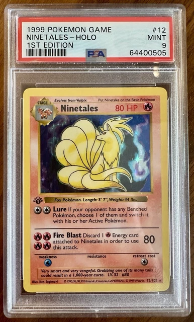 1999 Pokemon Base Set 1st Edition Ninetales Holo  #12 (Thick Stamp)