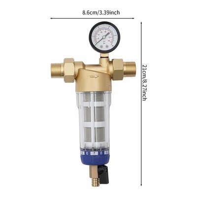 Reusable Spin Down Whole House Sediment Water Filter System 40 Micron 3/4'' FNPT