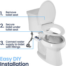 NEO 120 - Single Nozzle, Self-Cleaning, Non-Electric Bidet Attachment for Toi...