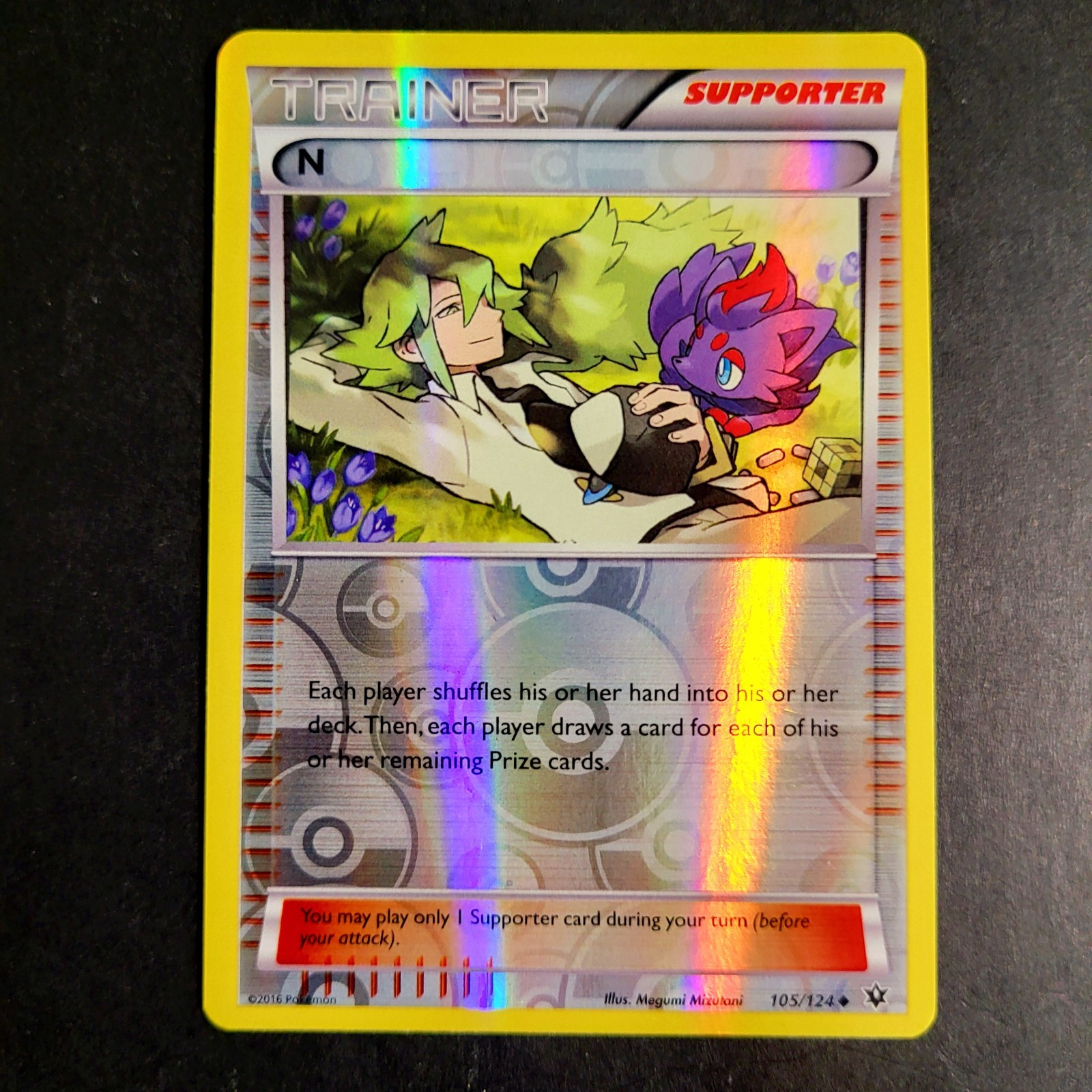 Pokemon N 105/124 Reverse Holo Supporter Trainer Card Fates Collide XY TCG