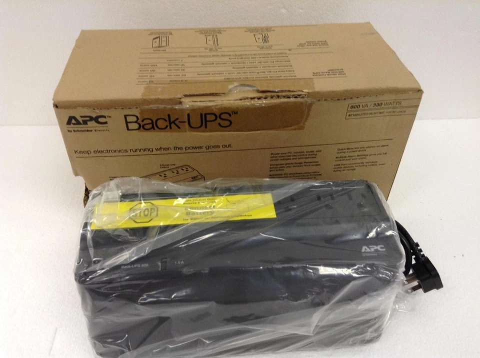 NEW APC BE600M1 7 Outlets Uninterruptible Power Supply 330W With Batteries - Image 2 of 4