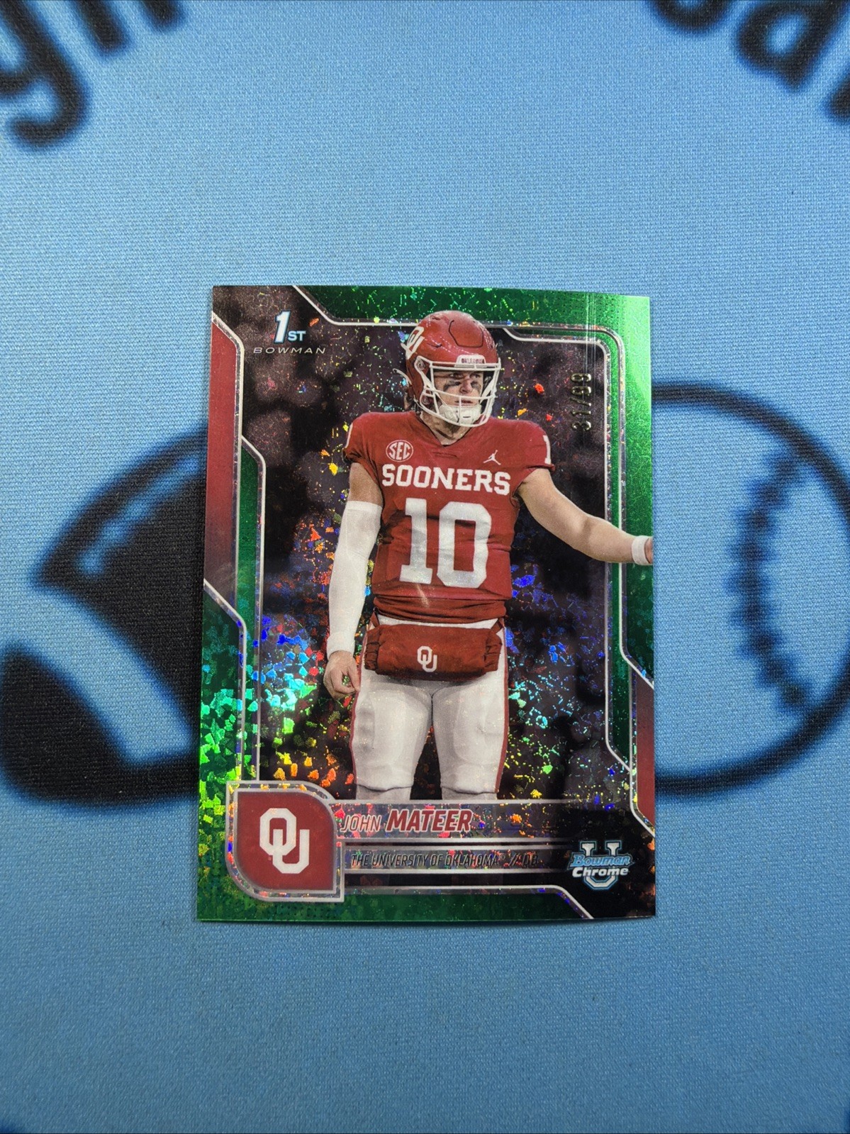 JOHN MATEER 2025 1ST BOWMAN U CHROME GREEN /99 RC MINT!