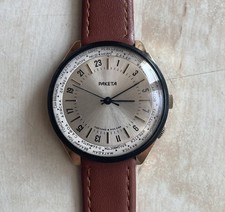 Soviet 24 Hours Cal. 2623 USSR Watch RAKETA World Time Gold Plated Vintage NOS !