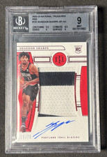 Shaedon Sharpe 2022-23 Panini National Treasures 18/75 Patch Auto Red RC BGS 9