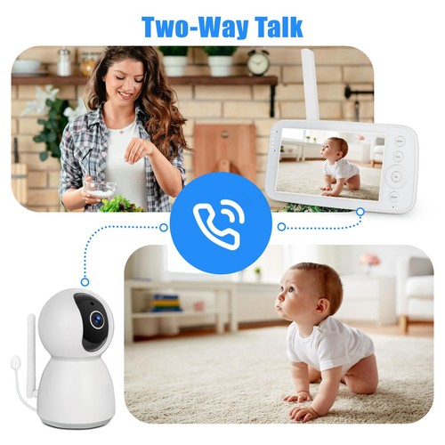 Babyphone 1080P Baby Camera Videocamera Portatile Senza Fili No Wi-Fi/App Conversazione - Foto 5 di 6
