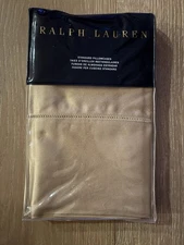 Ralph Lauren RL 624 Solid Sateen Standard Pillowcases Polished Bronze $115 NIP