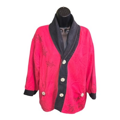 Vintage Venus Import Southwest Tribal Jacket Oversized Fits L-2X Soft 3/4 Sleeve