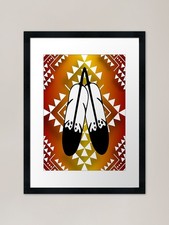Red / Yellow Gradient / White Doubl Framed Wall Art Poster Canvas Print Picture