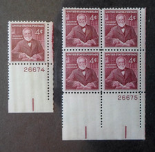 1960 Andrew Carnegie - Cat # 1171 Plate Block and Single 4c Stamps MNH OG