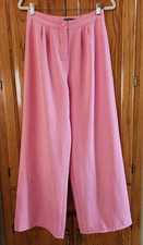 Boohoo Bubblegum Pink Women's High Waisted Front Pleats Trouser Dress Pants US 6