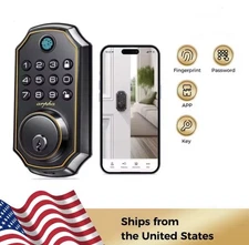 Smart Fingerprint Door Lock Keyless Entry Deadbolt w/ Keypad & App Control