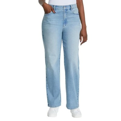 Gloria Vanderbilt Women s Straight Leg Relaxed Fit Stretch Jean Light Blue S 12