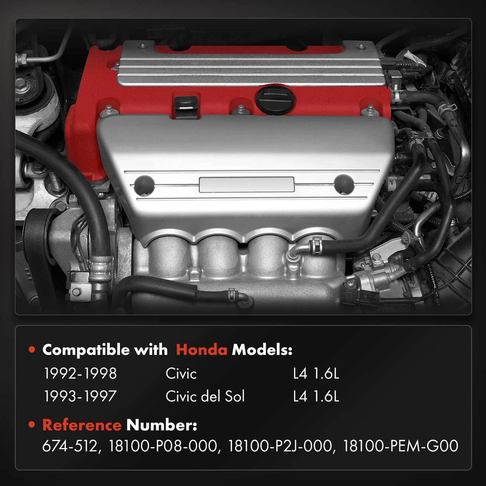 Coletor de escape com gaxeta para Honda Civic 92-98 Civic del Sol 93-97 L4 1.6L - Imagem 2 de 4