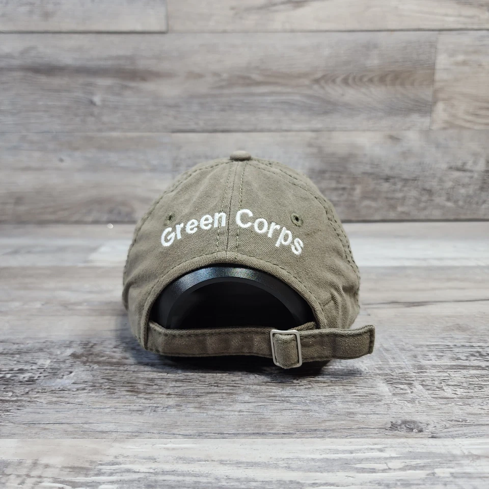 Boné chapéu Youth Green Corps masculino adulto ajustável com alça logotipo bordado - Imagem 3 de 4