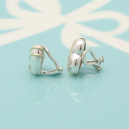 Tiffany & Co. Cupid Arrow Heart Clip-On Earrings Silver 925 & 18K Gold - Picture 3 of 8