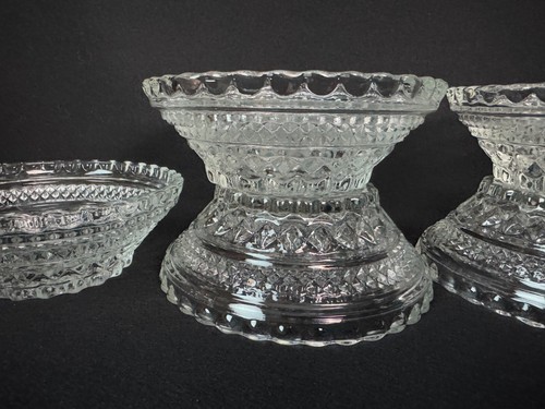 Anchor Hocking Wexford Cereal Bowl Vintage Clear Glass Diamond 5 1/2" Set of 6 - Picture 3 of 11