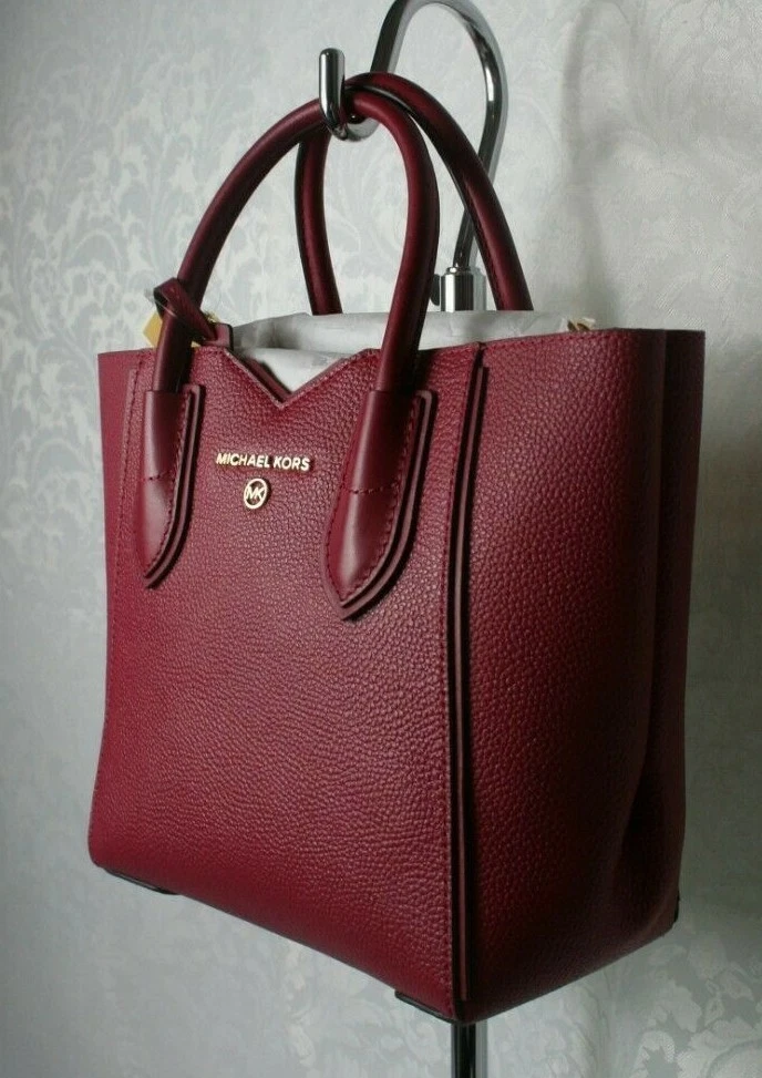 MICHAEL KORS MAE SMALL MESSENGER BERRY LEATHER CROSSBODY eBay