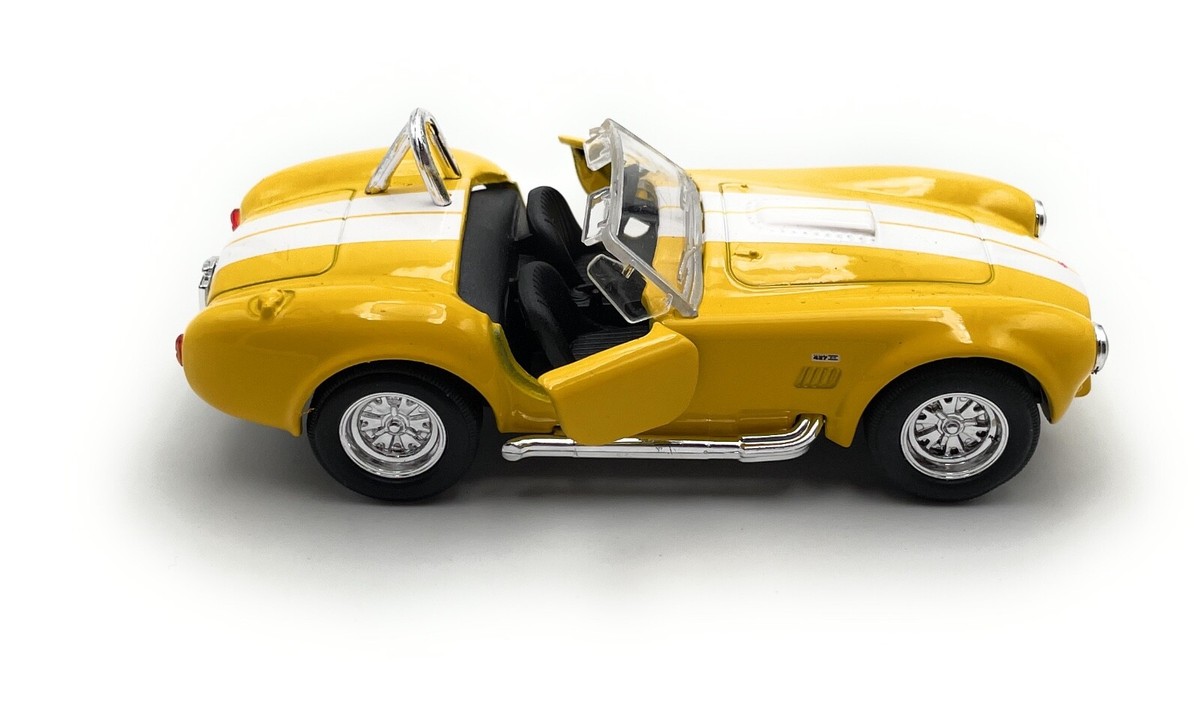 Voiture Miniature Shelby Cobra Jaune Welly - Échelle 1:34 - Modèle Die-cast Sportif - Neuf