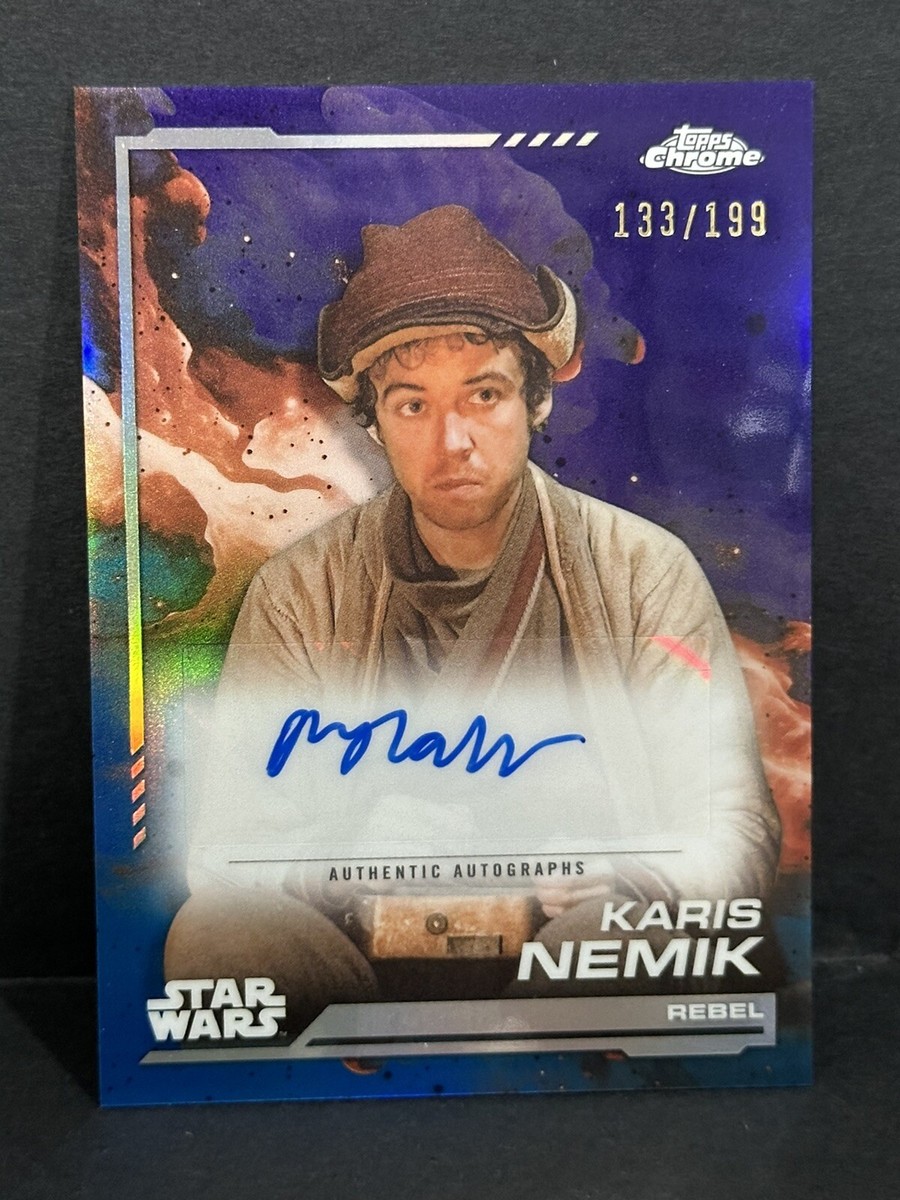 2024 Topps Chrome Star Wars Karis Nemik Auto Kamino Aqua Refractor