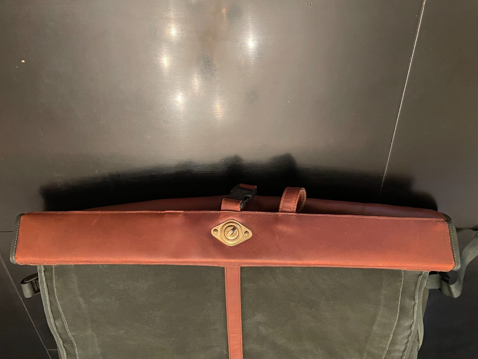 Vintage Orvis Garment Bag Gorkeys Battenkill Brown Leather Canvas Green