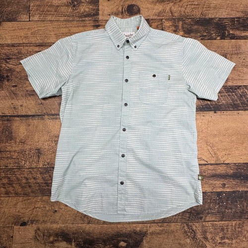 Howler Bros Short Sleeve Button Up Shirt Dobby Weave Pattern Casual Mens M