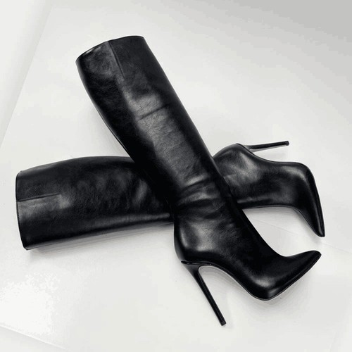 Womens Pointed Toe Stiletto Heels Knee High Boots Sexy American Style Fashion sz - Picture 4 of 21