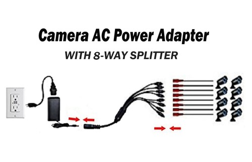 AC Adapter CCTV Security Camera DVR + 8 Split Zmodo Q-See DC 12V 5A Power Supply - Picture 2 of 7