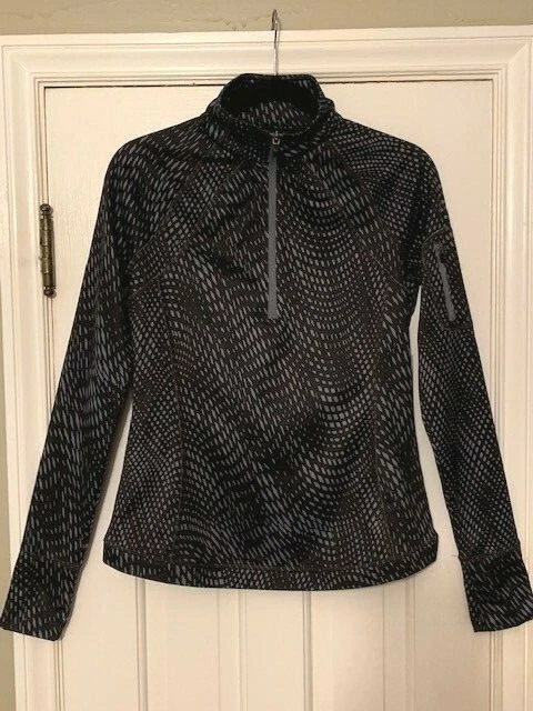 Top Tek Gear Mujer WARMTEK Manga Larga Media Cremallera, Gris/Negro. Talla pequeña Foto 2 de 4