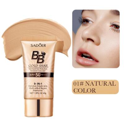 1pcs 9 in 1 Gold Snail BB Cream Sunscreen SPF 50+ Skin Repair Sunscreen US