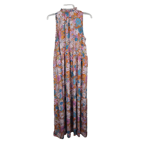 BB Dakota x Steve Madden California Soul Floral Halter Maxi Dress Size Small Tie - Picture 7 of 16