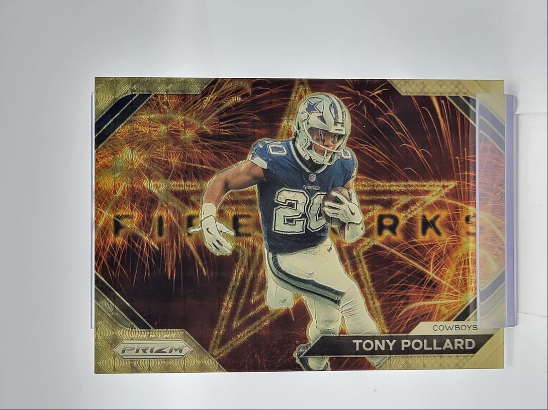 TONY POLLARD 2023 PRIZM FIREWORKS GOLD VINYL PRIZM COWBOYS SSP 5/5 Q1684
