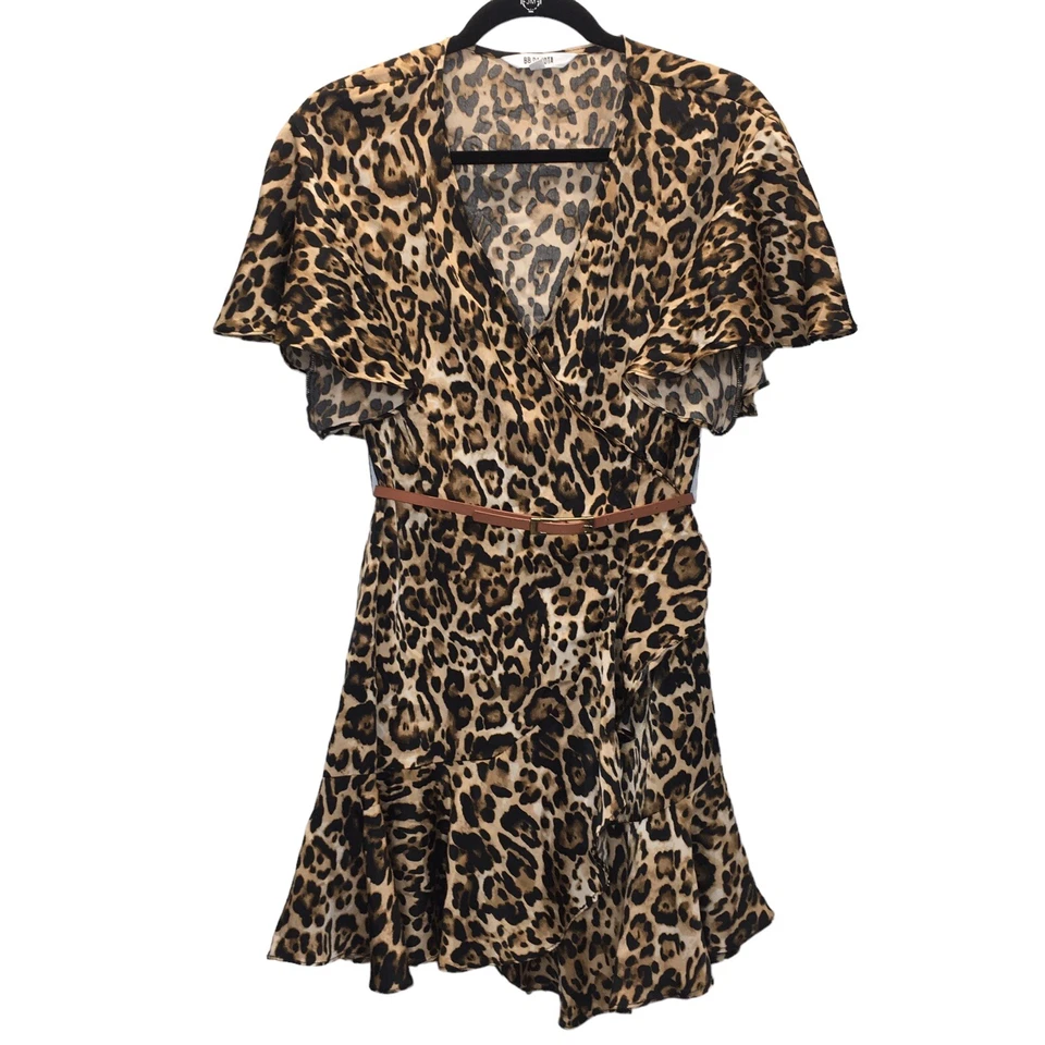 Vestido BB DAKOTA XS Wild Card estampa de leopardo animal cetim fosco - Imagem 3 de 4