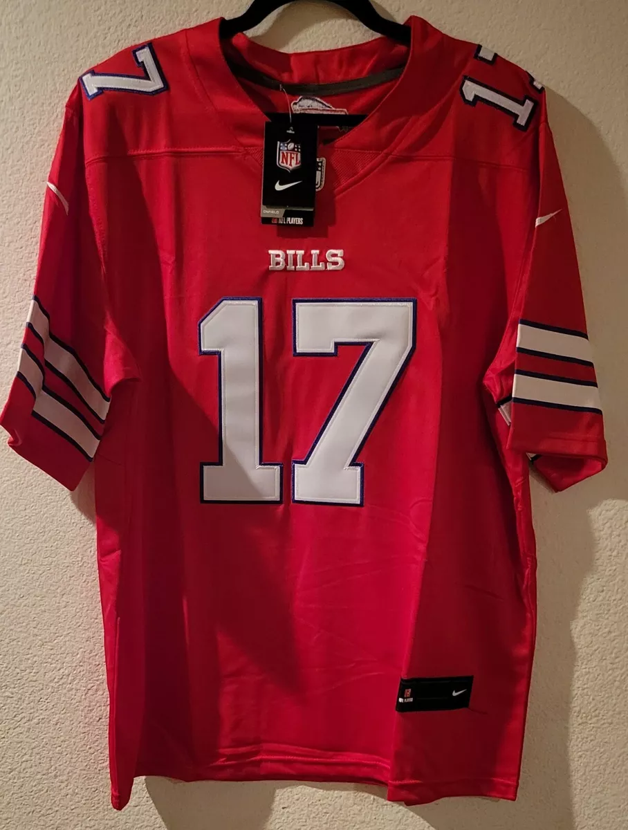 17 Buffalo Bills Josh Allen Nike Stitched Jersey Red Adult Size Large New