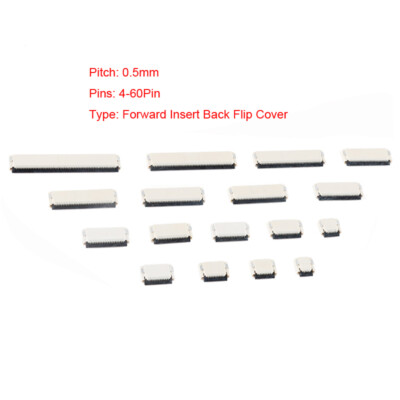 FFC/FPC Connector Socket Spacing 0.5mm 4Pin-60Pin Forward Insert Back Flip Cover
