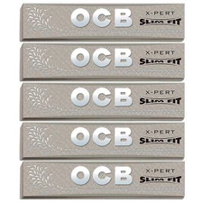 OCB X-Pert Rolling Paper King Size Slim Cigarette Papers (5 Booklets)