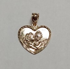 New 14k Gold Angels Kissing Cherub Love Charm...