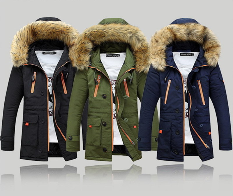 ALTRA Giacca imbottita lunga invernale uomo con cappuccio cotone trench pelliccia giacche outwear