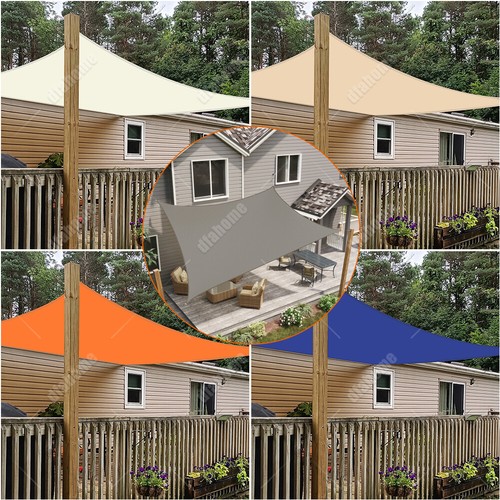 Heavy Duty Shade Sail Cloth Waterproof Canopy UV Block Rectangle with Hardware - Picture 14 of 59
