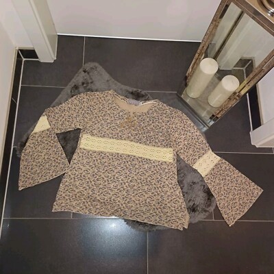 sweatpullover Boho Hippie L XL 42 44 46 Sweatshirt Häckelei Viskose Top Zustand