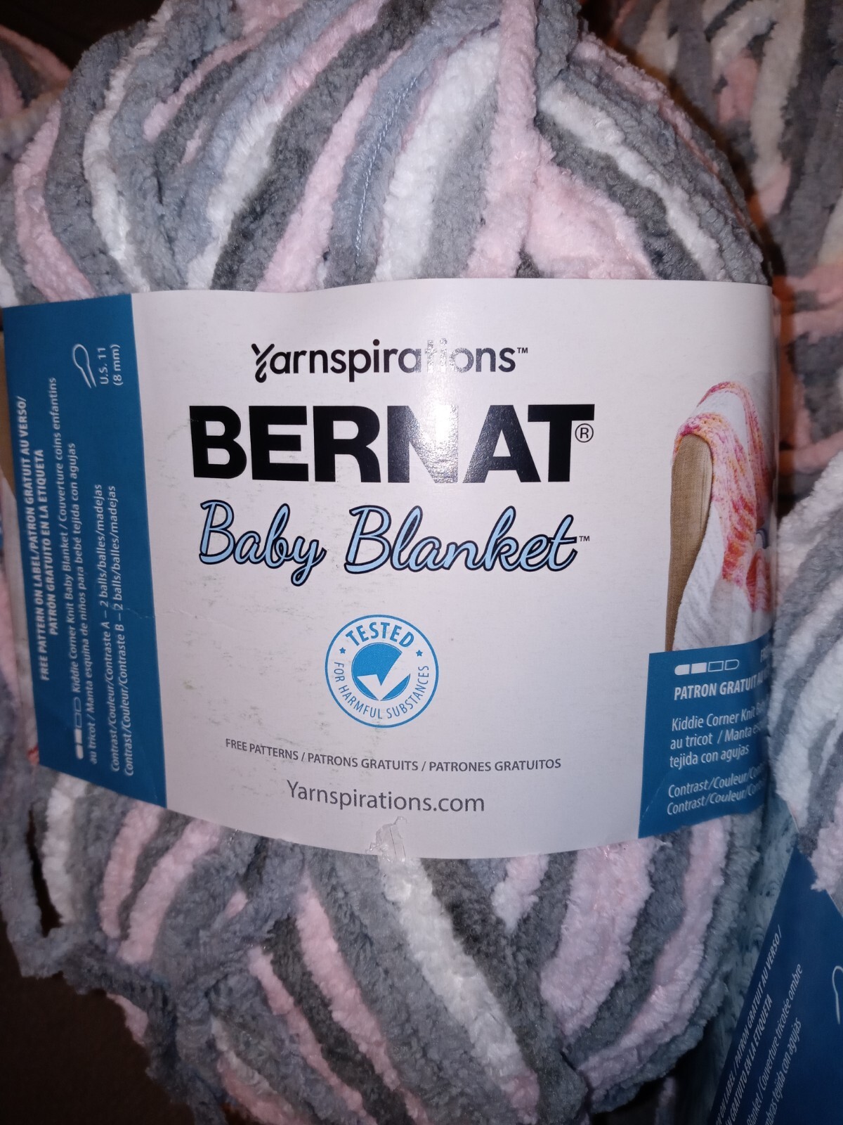 Bernat Baby Blanket Super Bulky Yarn Lot Of 11 Skeins 220yds 10.5 oz
