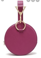 Tara Zadeh Azar Leather Clutch Fuchsia Retail $570 Made In Spain