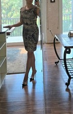 McQ Alexander McQueen Lace Print Stretch Dress Size 46
