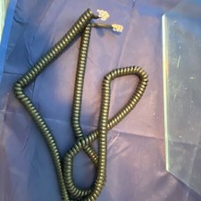 Vintage Black Telephone Handset Receiver Cord Curly Coil Cable 44" Uncurled