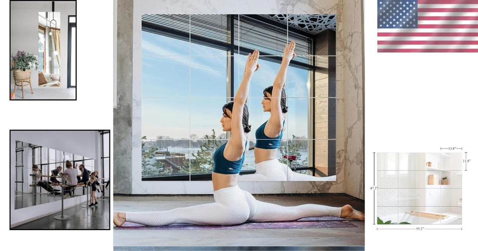 Espejos versátiles sin marco 14" x 12" - Ideal para gimnasio, baño y sala de estar Foto 2 de 4