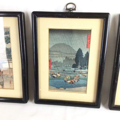 LOTTO xilografia giapponese MCM vintage Hiroaki Takahashi / Hiroshinge / Tomoe - Foto 3 di 14
